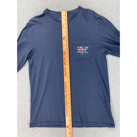 Vineyard Vines Texas Logo Long Sleeve Crew Tee Shirt (Men's Small) Blue - Picture 6 of 10